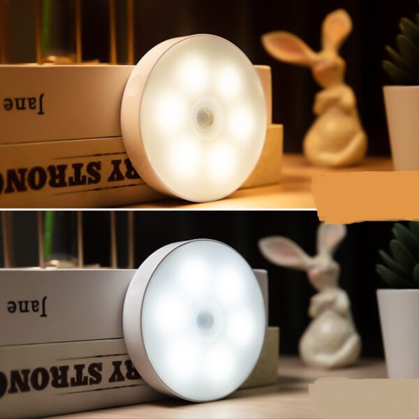 Usb Rechargeable Motion Sensor Light Round Wireless LED Puck Light ...